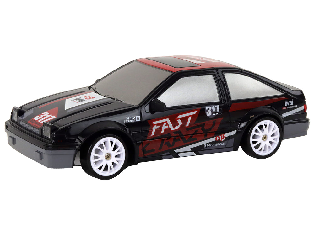 Remote Controlled Sports Car R/c 1:24 Black Replaceable Wheels
