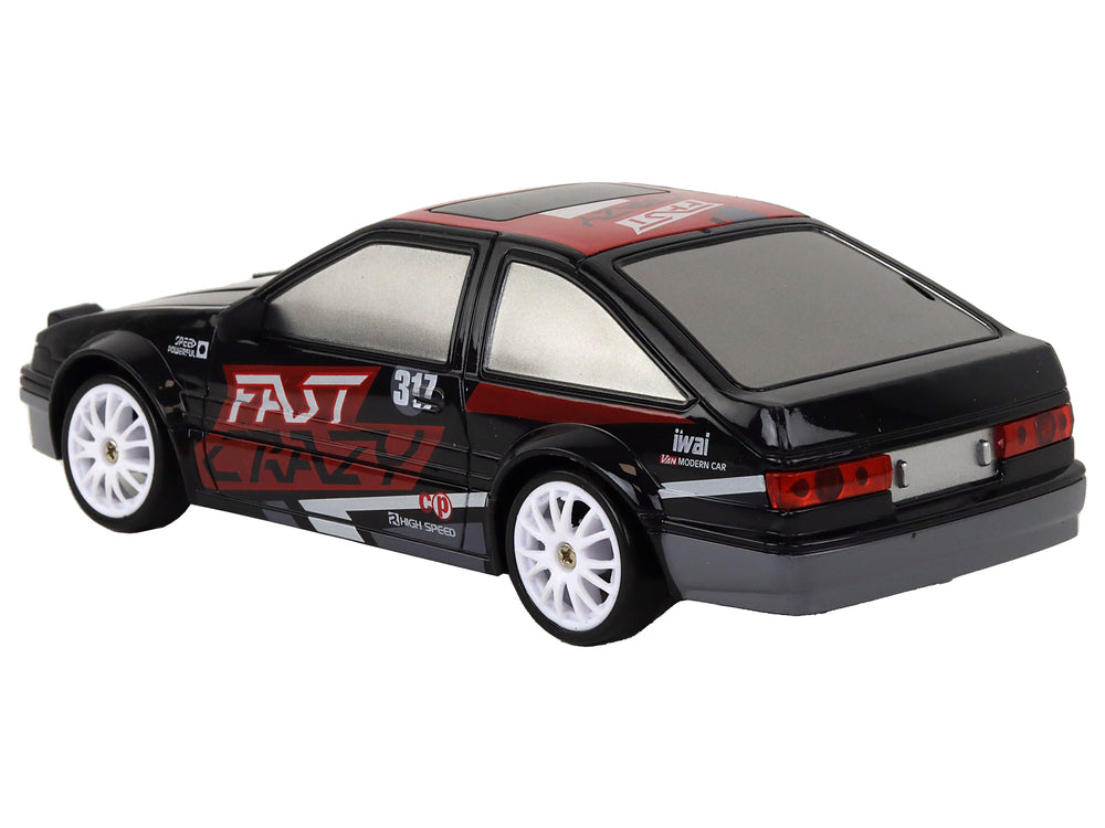Remote Controlled Sports Car R/c 1:24 Black Replaceable Wheels