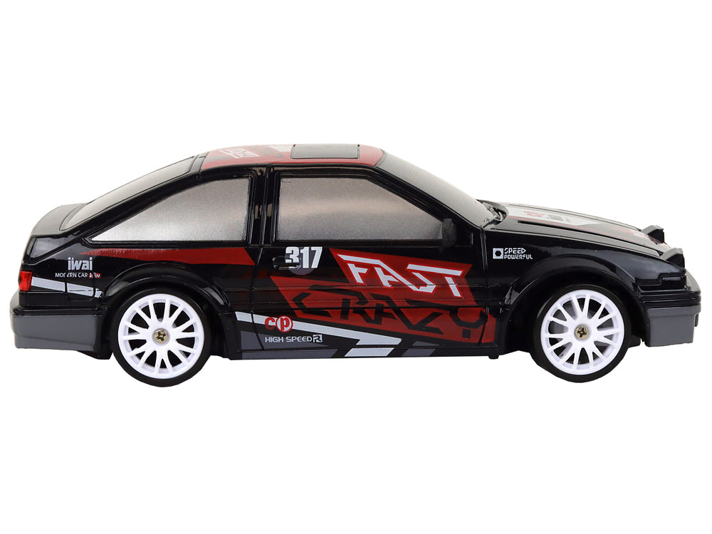 Remote Controlled Sports Car R/c 1:24 Black Replaceable Wheels