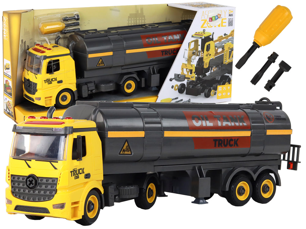Diy Tank Truck For Assembling And Disassembling Yellow Lights Sound