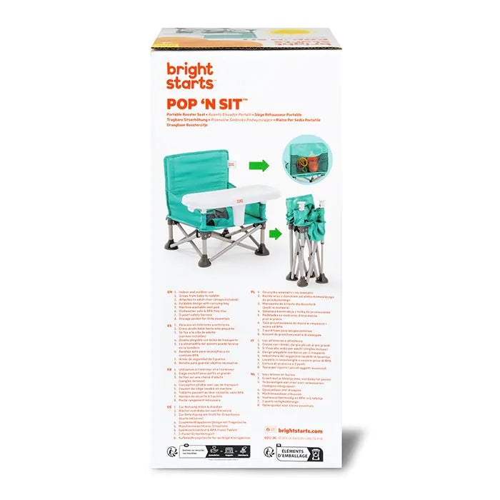 Bright Starts Pop 'n Sit Portable Booster Seat - Teal