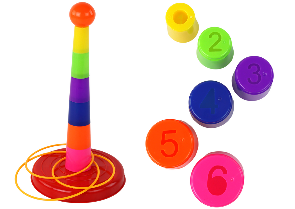 Game Throwing Cups And Hoops To A Target With Various Degrees Of Difficulty