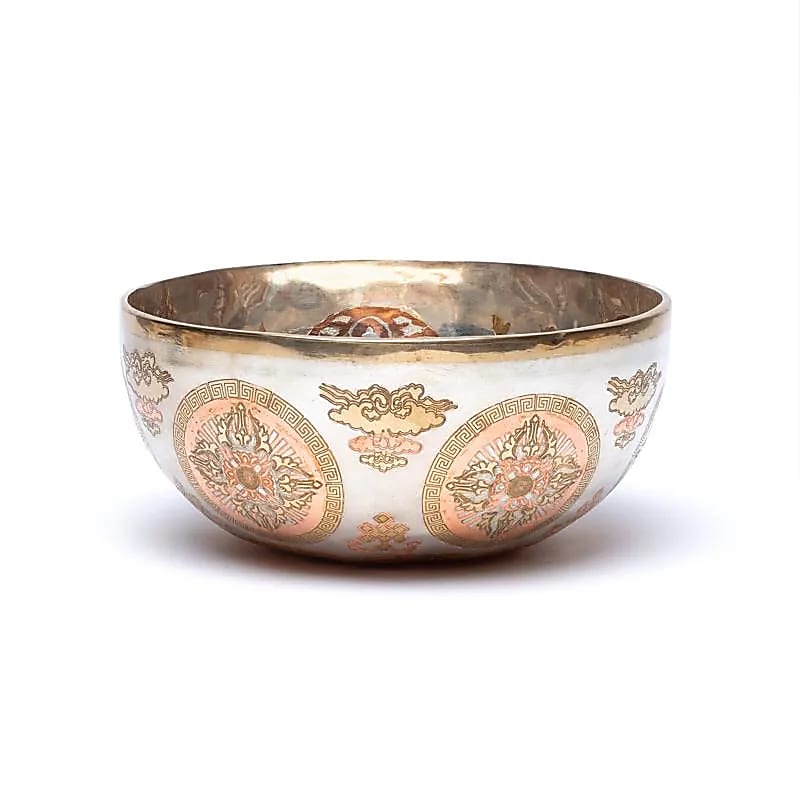 Silverplated Singing Bowl Buddha Shakyamuni - ±21cm; ±1100-1200g