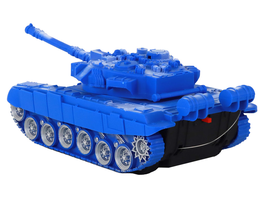 R/c Tank Remote Controlled Lights Sound Blue 1:18 27mhz