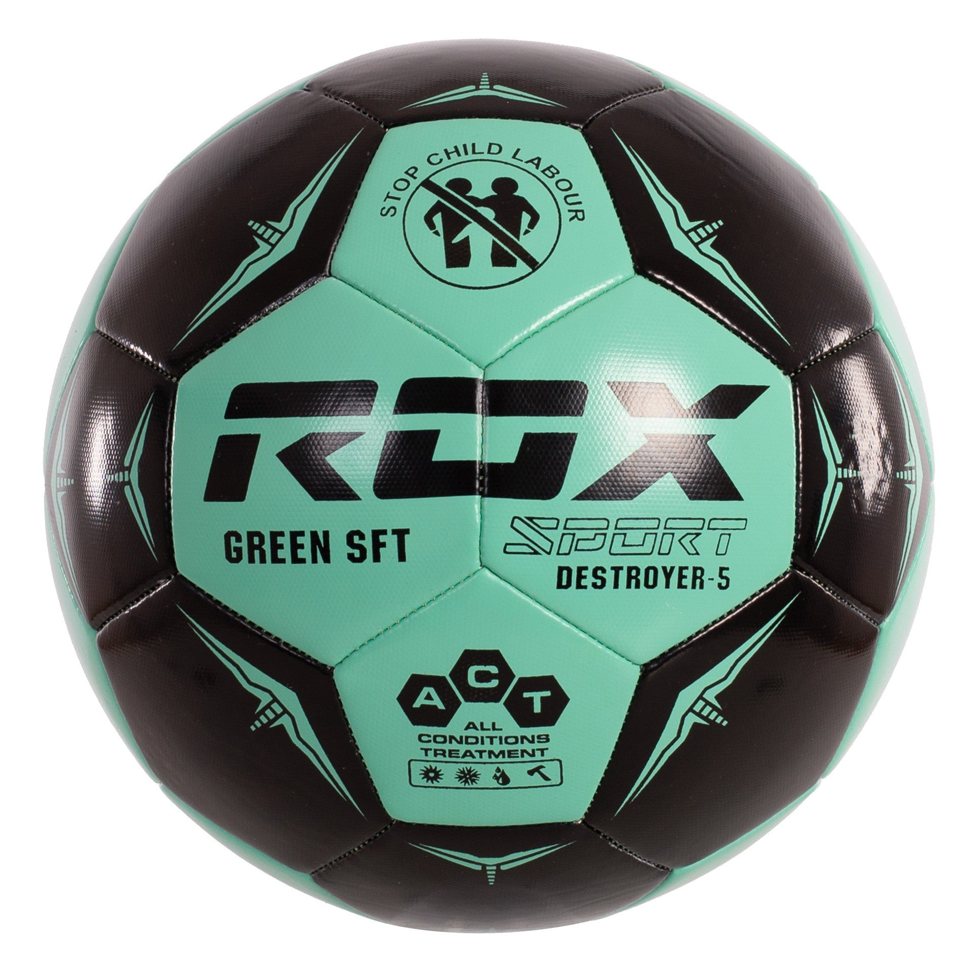 Pallone da calcio Rox Destroyer Taglia 5 Verde Sft