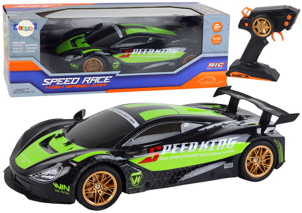 Large Remote Controlled Sports Car 1:10 Green And Black