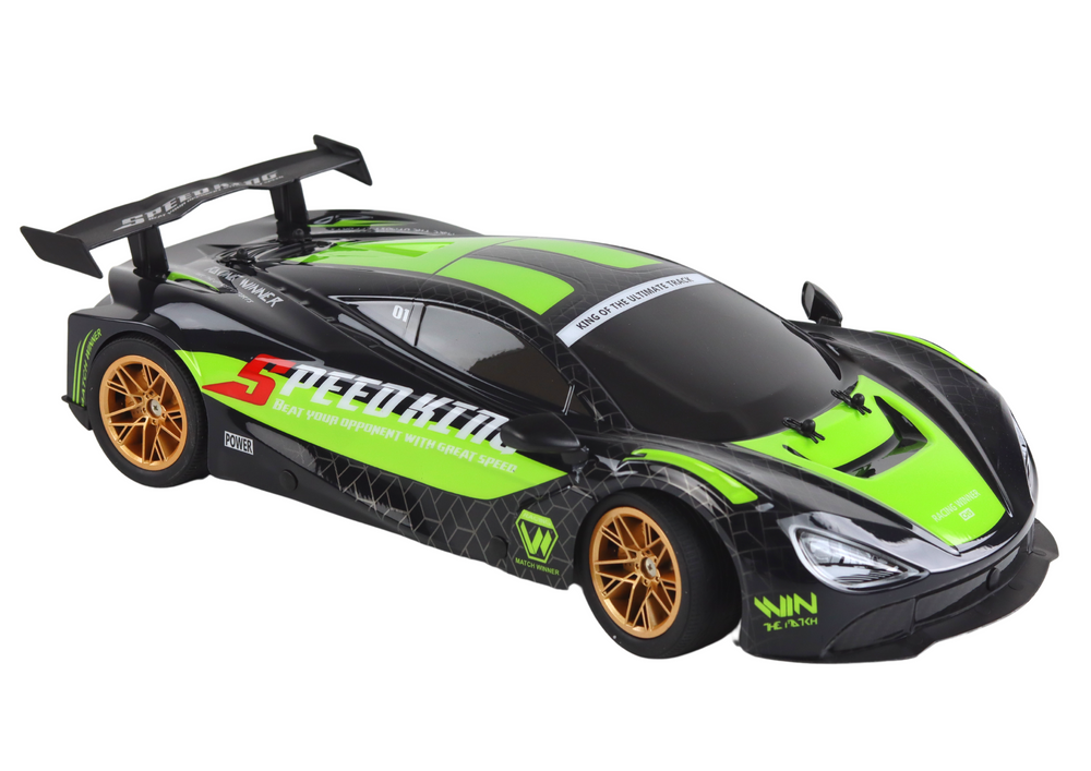 Large Remote Controlled Sports Car 1:10 Green And Black