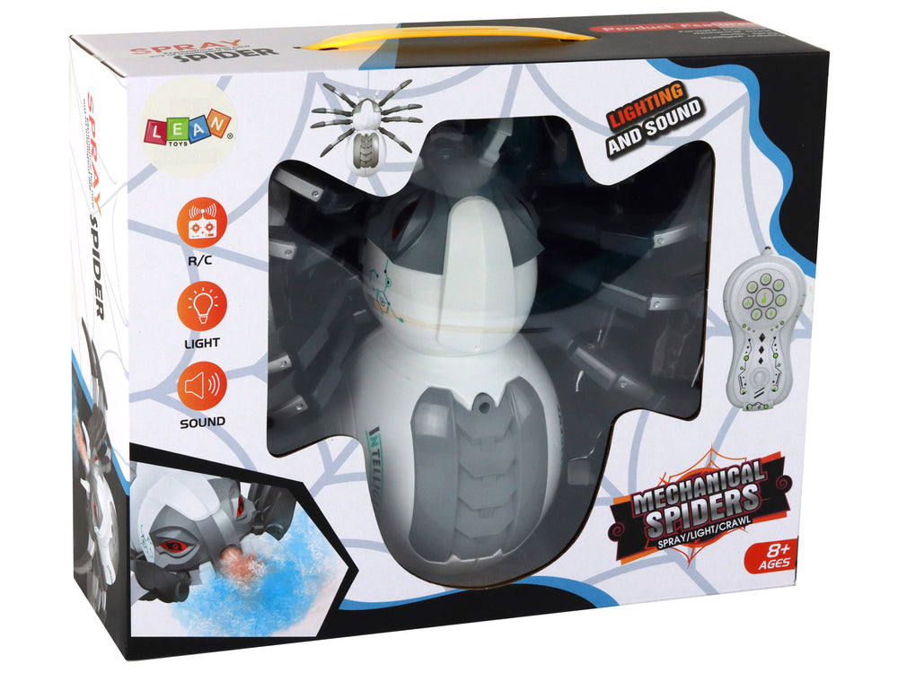 Large Remote Controlled Rc Spider Battery Operated White And Gray