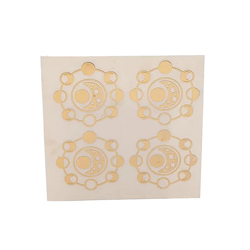 Adesivo in metallo Fasi lunari Oro 4x - 4 cm Set da 2 pezzi
