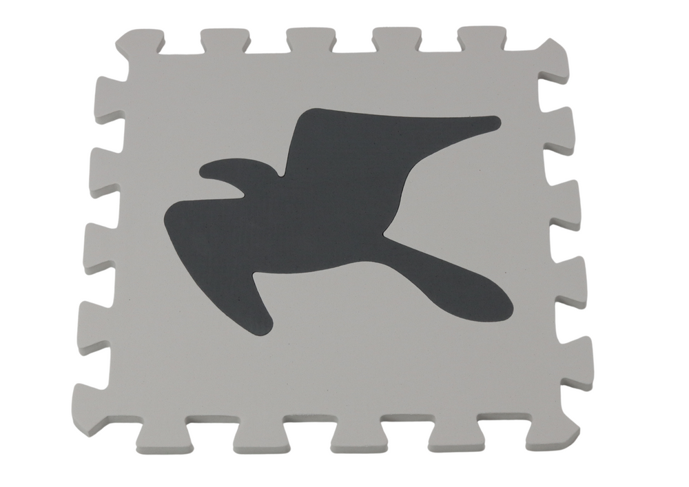 Soft Puzzle Mat Contrasting Educational Eva Foam Gray 28 Pieces.
