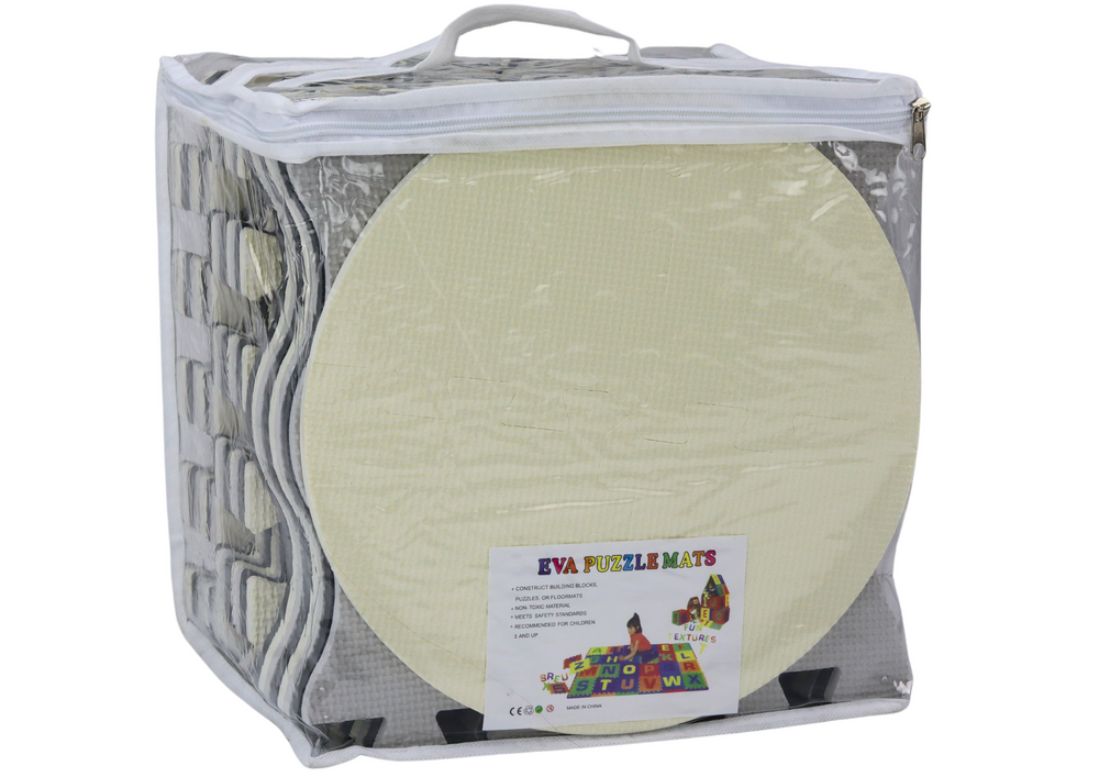 Soft Puzzle Mat Contrasting Educational Eva Foam Gray 28 Pieces.