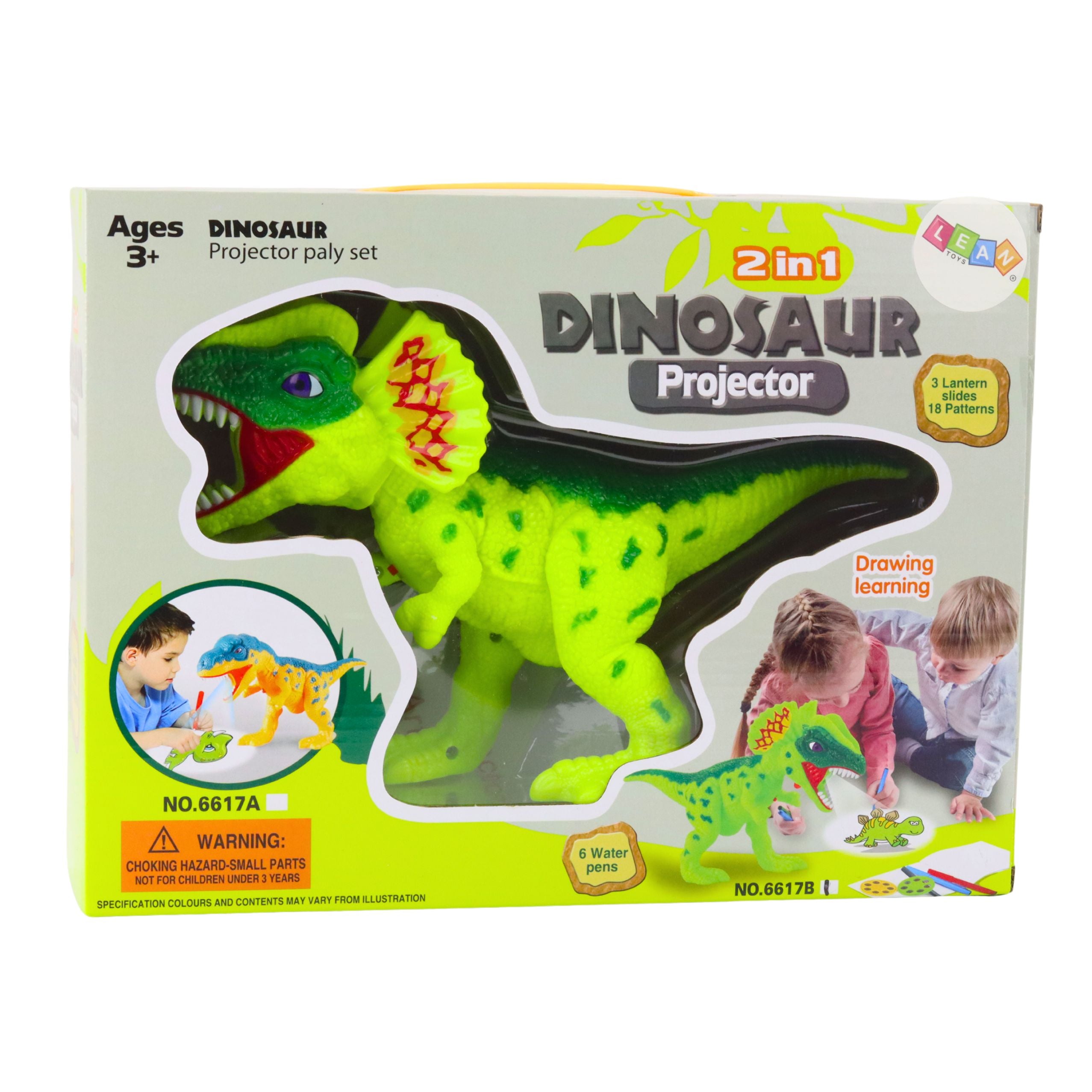 Dinozur Projector For Drawing And Painting 18 Pictures 2-in-1 Markers