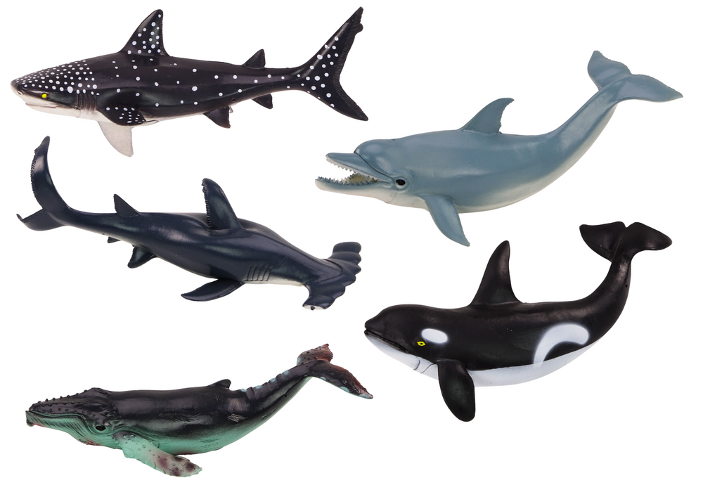 Комплект фигурки на най-големите морски животни Orca Whale Shark 6 бр