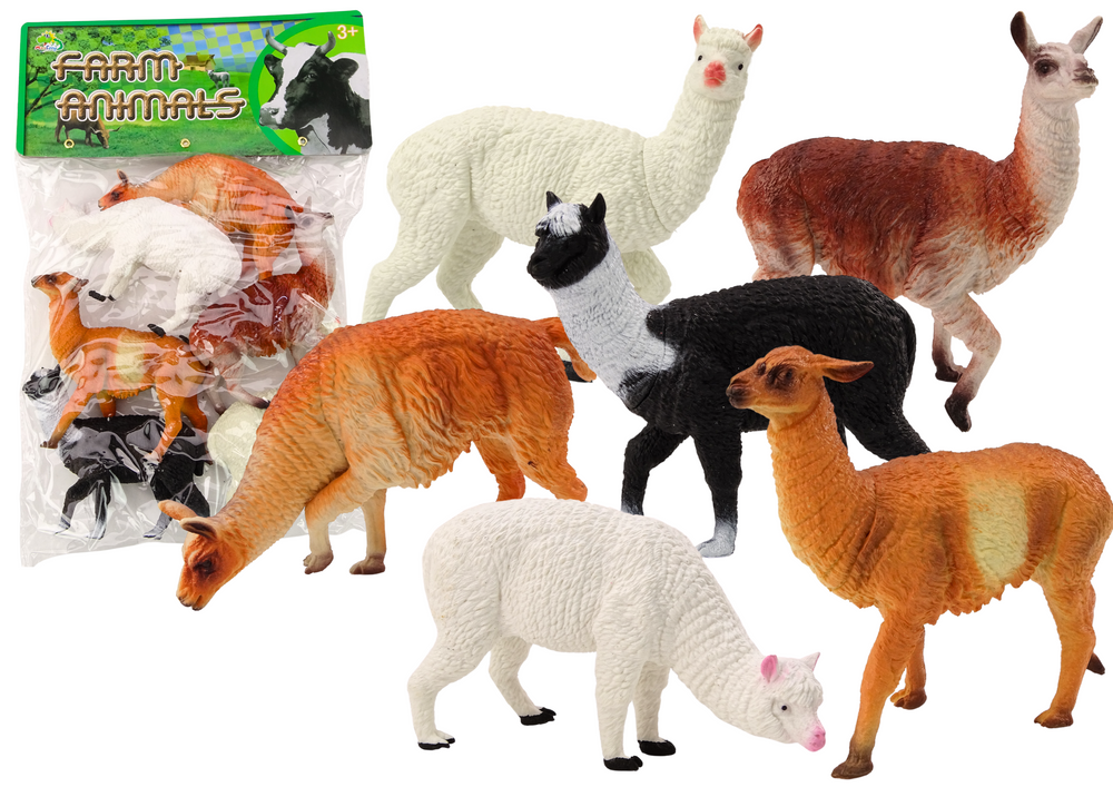 Set Of Alpaca Llama Farm Set Figures 6 Pcs. Mix