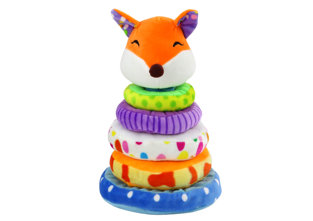 Plush Pyramid Fox Educational Mascot Colorful 27 Cm