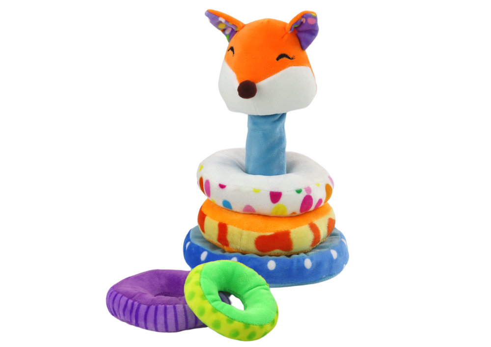 Plush Pyramid Fox Educational Mascot Colorful 27 Cm