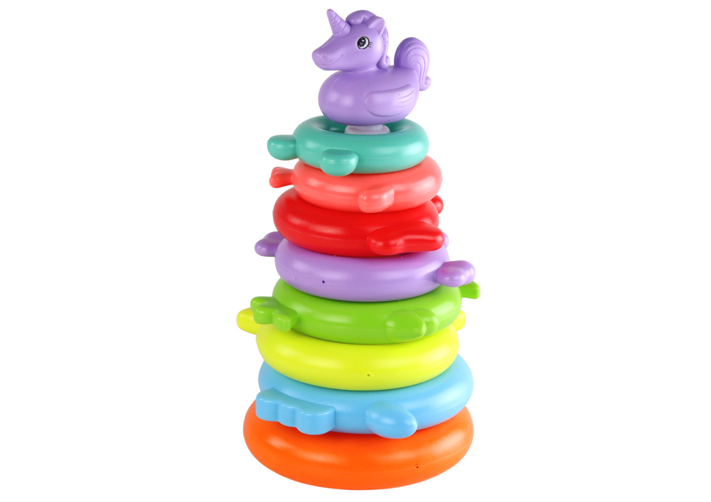 Pyramid Unicorn Puzzle 8 Circles Colorful 29cm X 14cm X 14cm