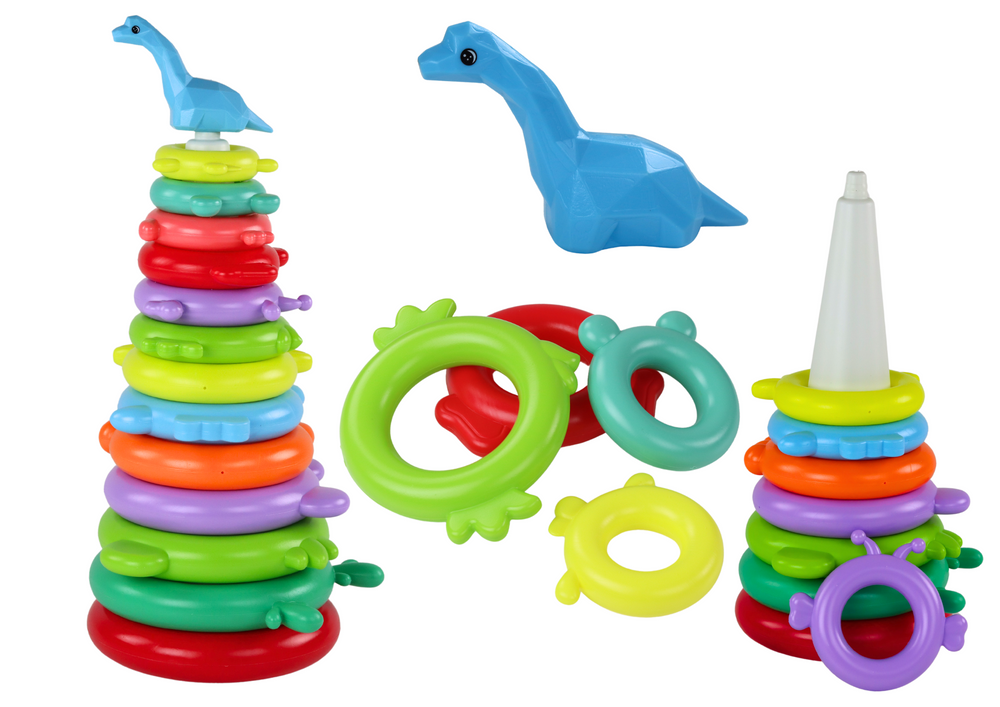 Giraffe Pyramid Puzzle 13 Circles Colorful 43cm X 18cm X 18cm