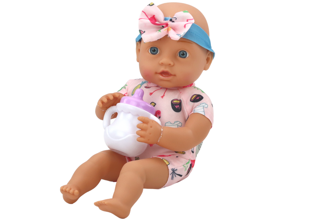 Baby Doll Clothes With Flamingos Headband Feeding Accessories
