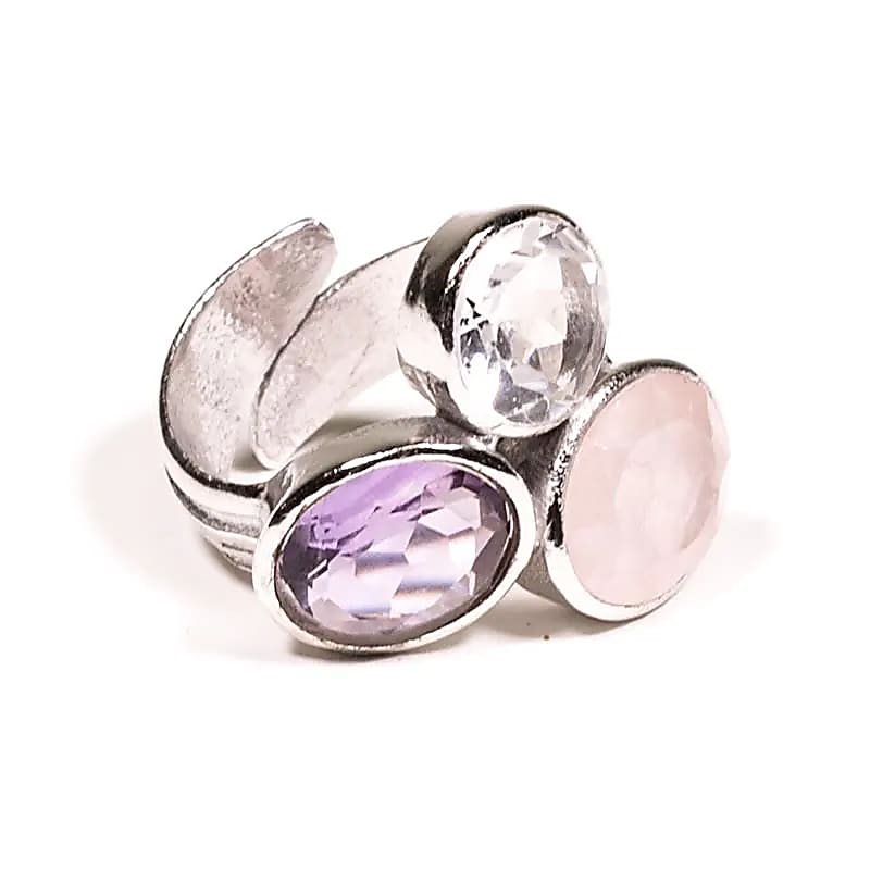Anillo Triángulo Dorado Minerales
