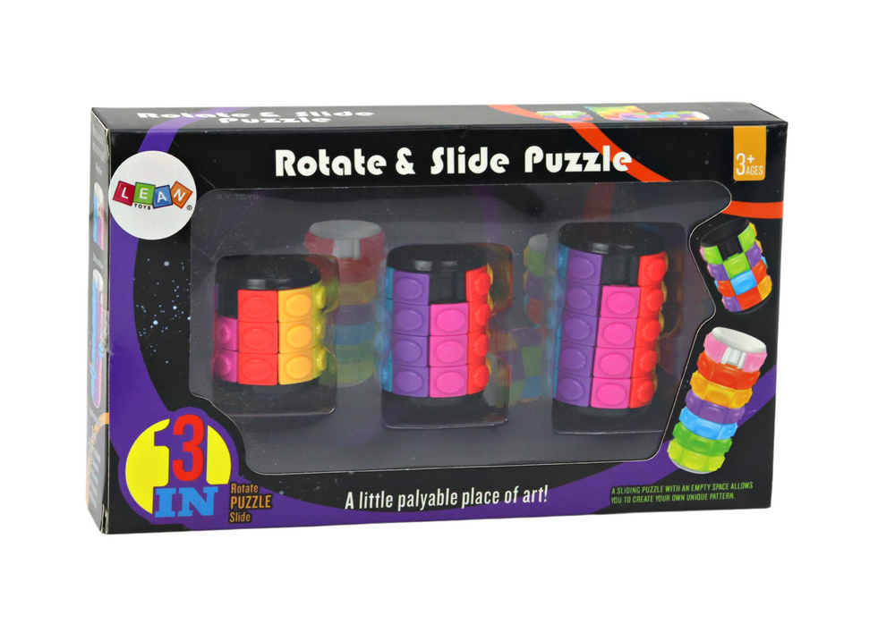 Set di puzzle logici a cilindro con 3 livelli di difficoltà