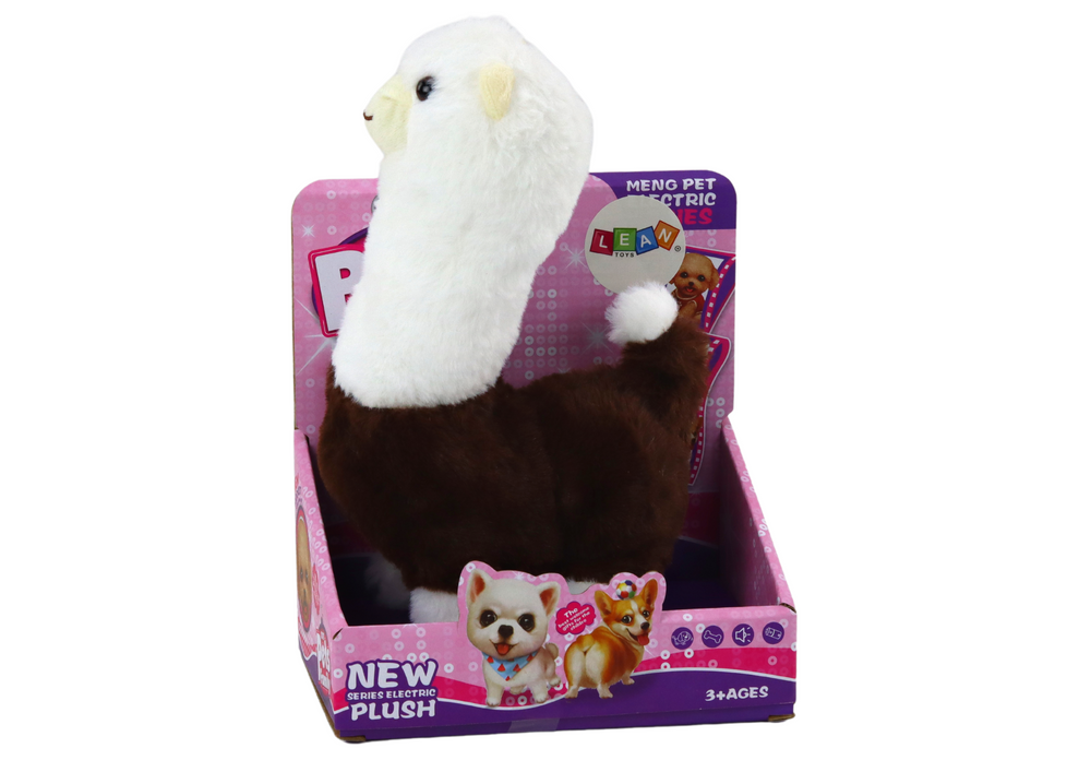 Interactive Running Game Pet Llama Alpaca Brown 23cm