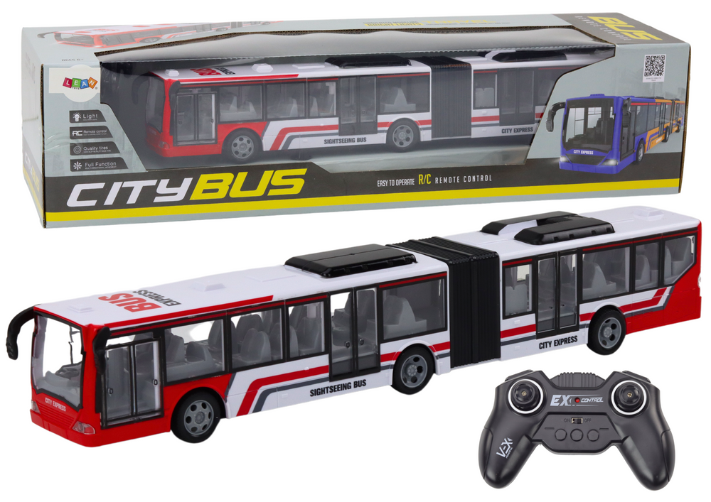 Remote Controlled Rc City Bus Red And White