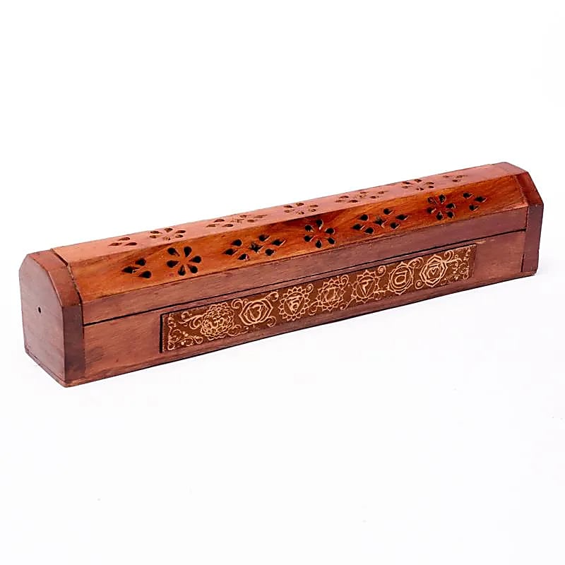 Kadidlo a krabička na 7 čaker -- balení 2 ks - 31 x 5,5 x 6 cm
