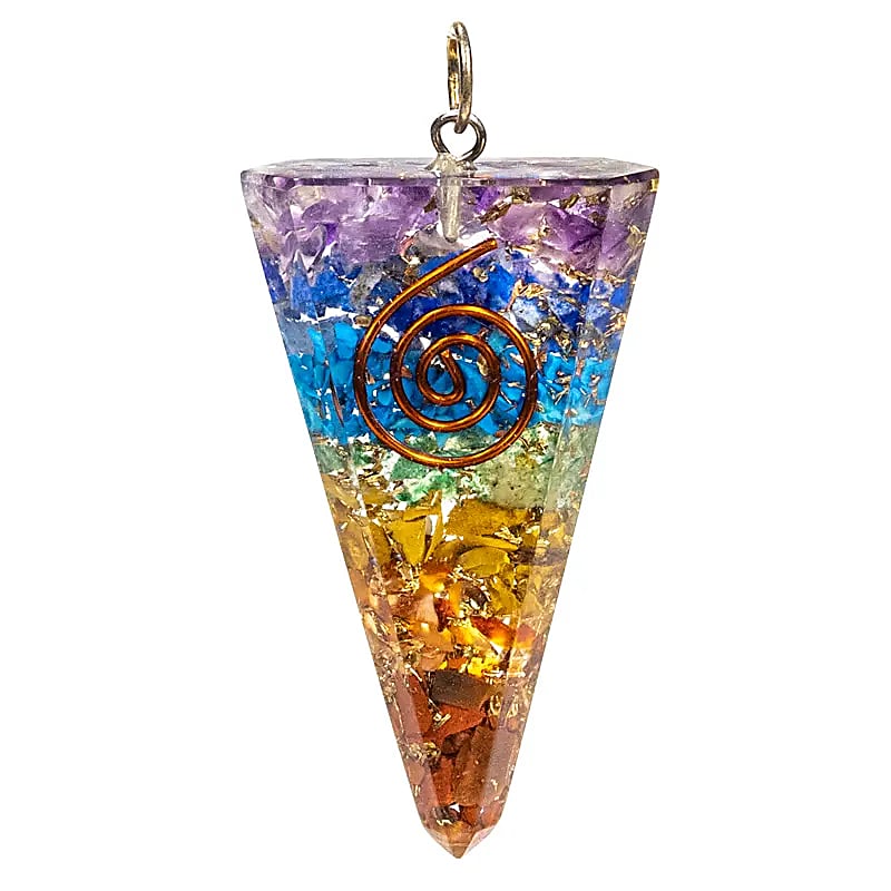 Orgonite Cone Pendant Multicoloured --set Of 2 Pcs - 5 Cm