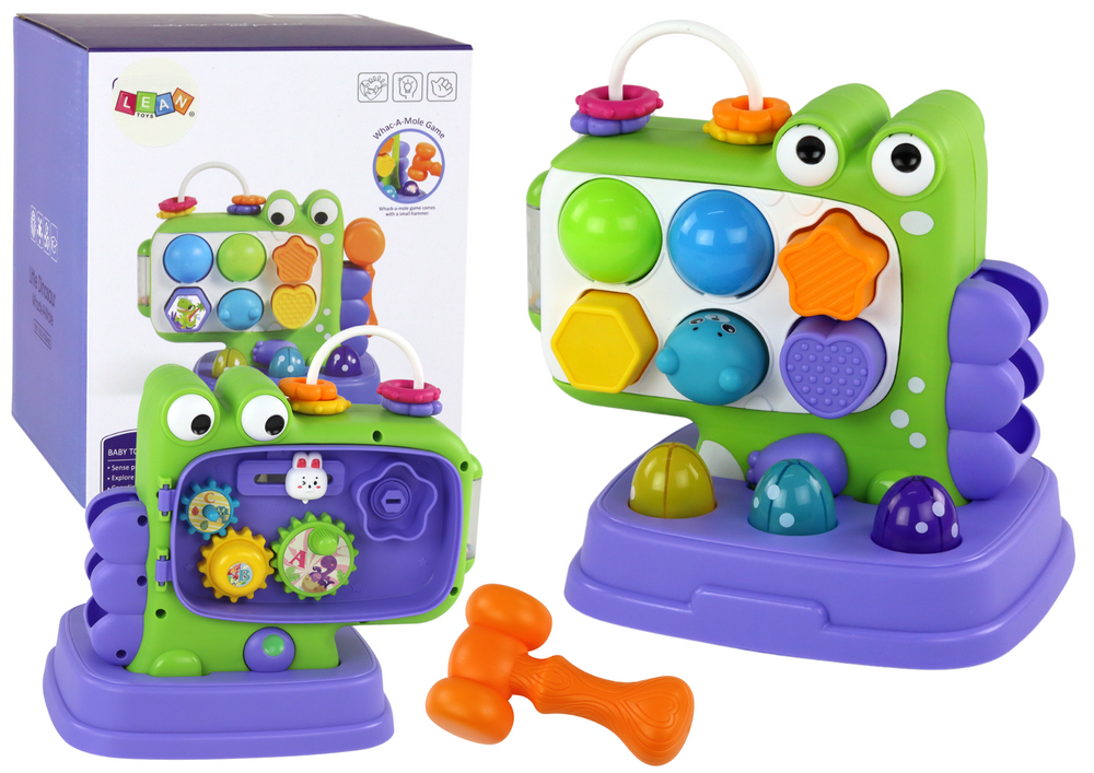 Dinosaur Educational Panel Whack-a-mole Sorter Game For Children Purple