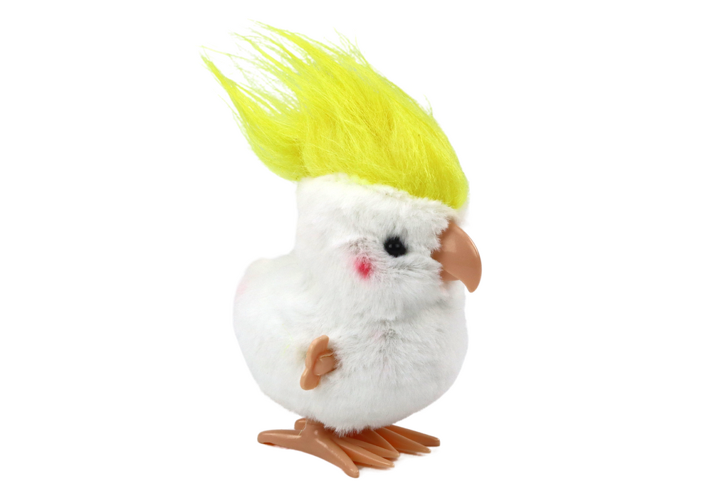 Jumping Parrot Wind-up Plush Toy Decoration White