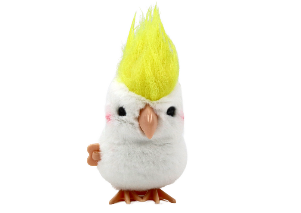 Jumping Parrot Wind-up Plush Toy Decoration White