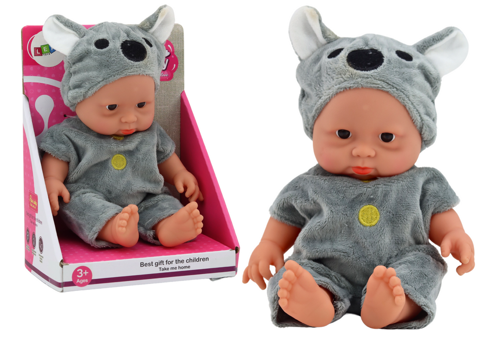 Bábóg Babaí Beag Éadaí Liath Hata Koala