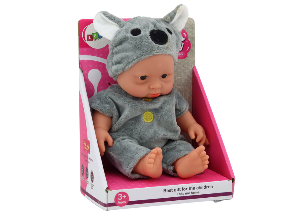 Bábóg Babaí Beag Éadaí Liath Hata Koala