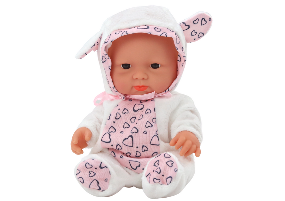 Small Baby Doll White Clothes Hat Bow Ears
