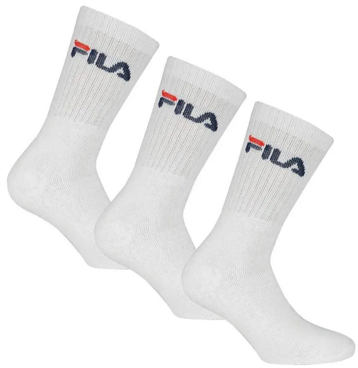 Ponožky fila crew tenisové 3-balenie unisex biele 39-42