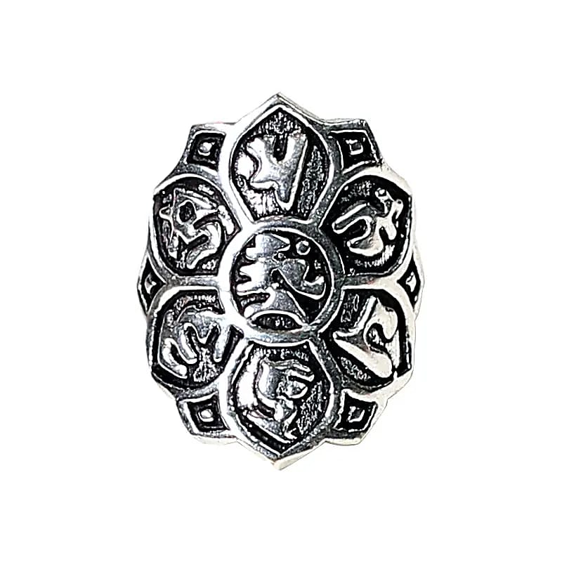 Ring Lotus Messing Sølvfarvet --pakke med 2 stk - 2,5 cm