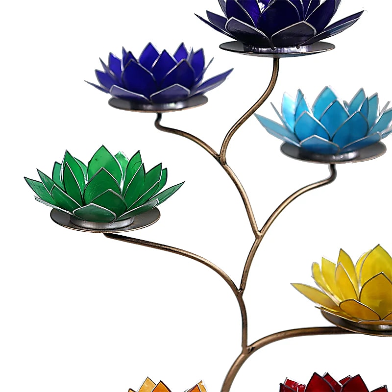 Chakra Lotus Display + 21 Lotus Lightings - 49x32 Cm