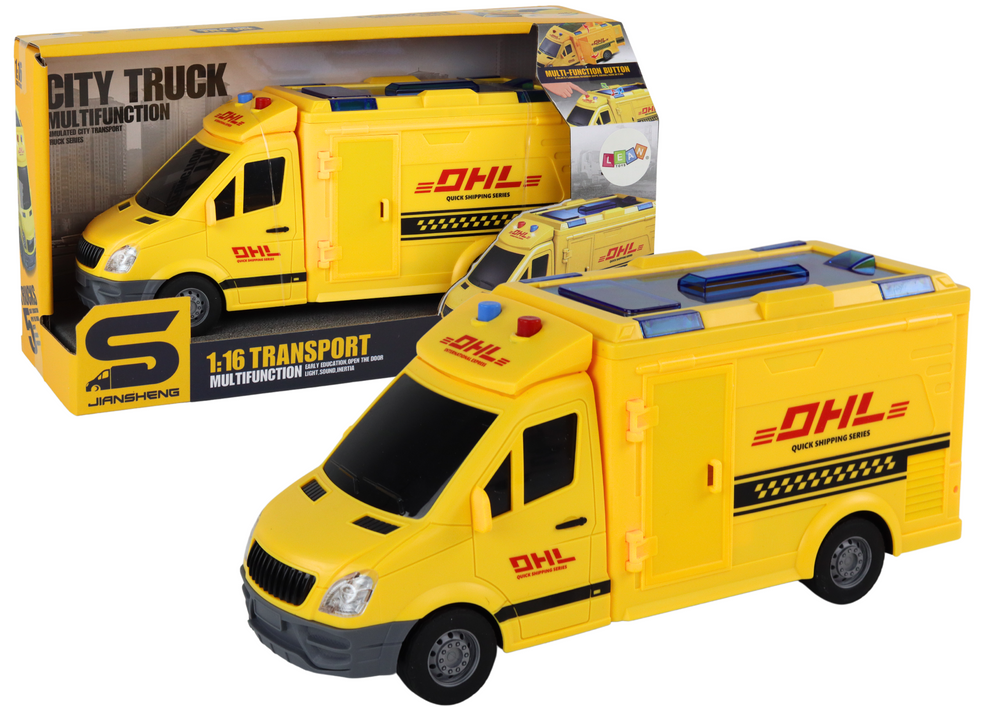 Consegna auto 1:16 Friction Drive Apertura porte Luci Gialle Suoni