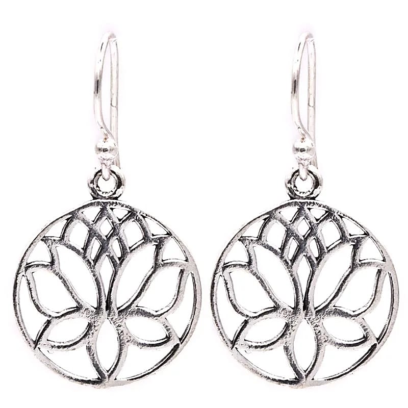 Fülbevaló Lotus sárgaréz ezüst színű -- 2 db-os csomag - 1,8 cm