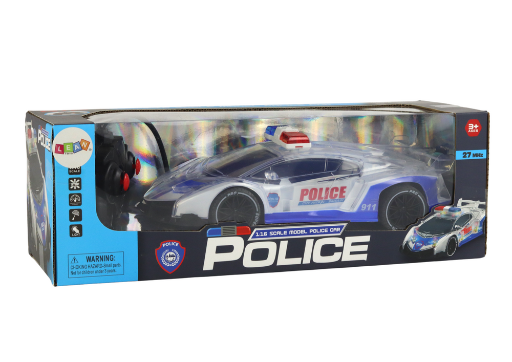 Police Sports Car Remote Controlled Rc Scale 1:16 Lights