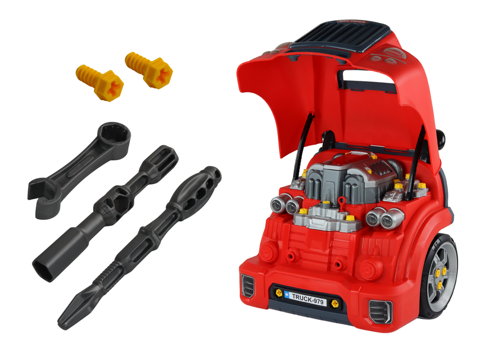 Workshop Engine Truck Disassembly Diy Kit Red