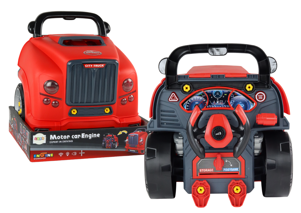 Workshop Engine Truck Disassembly Diy Kit Red