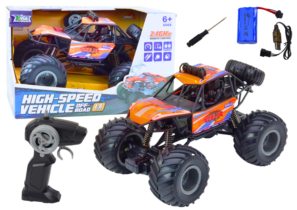 Off-road Remote Controlled Rc Car 1:8 Shock Absorbers Orange