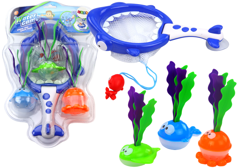Bath Toys Strainer Basket 2in1 Shark Fish With Algae
