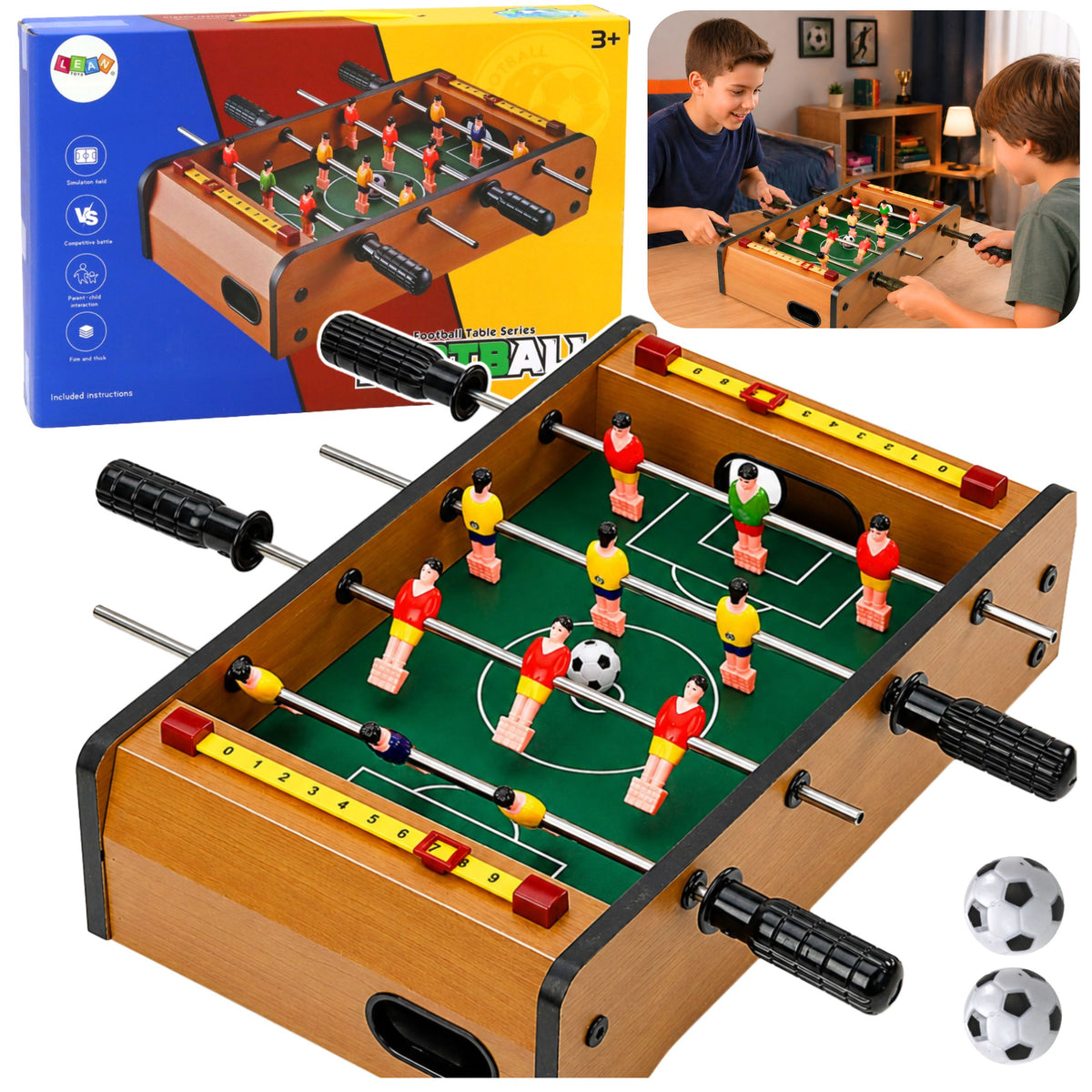 Mini Wooden Table Football 36cm X 21.5cm X 9cm
