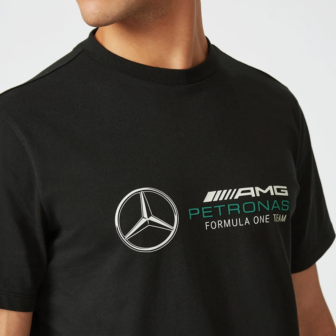 T-shirt mercedes uomo f1 fw t-shirt con logo grande nero nero xs