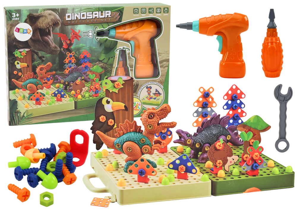 3d Construction Puzzle Blocks Diy Dinosaurs Disassembly Drill