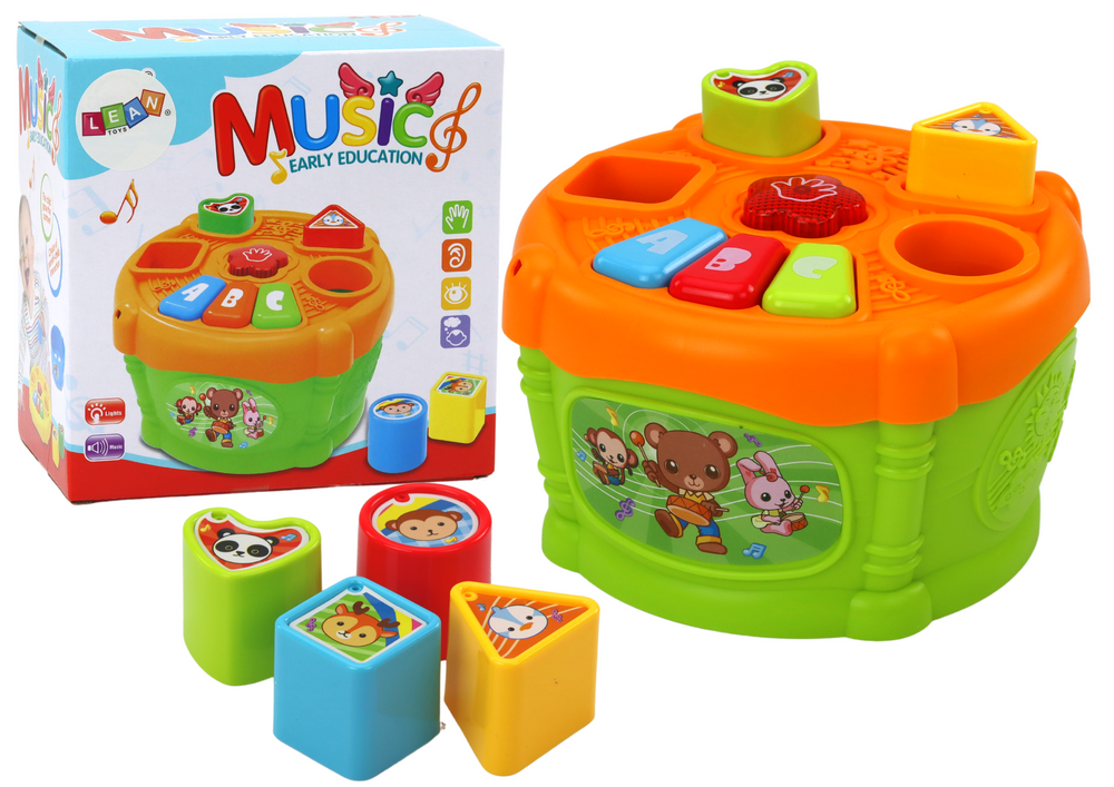 Interactive Educational Drum Shapes Green And Orange
