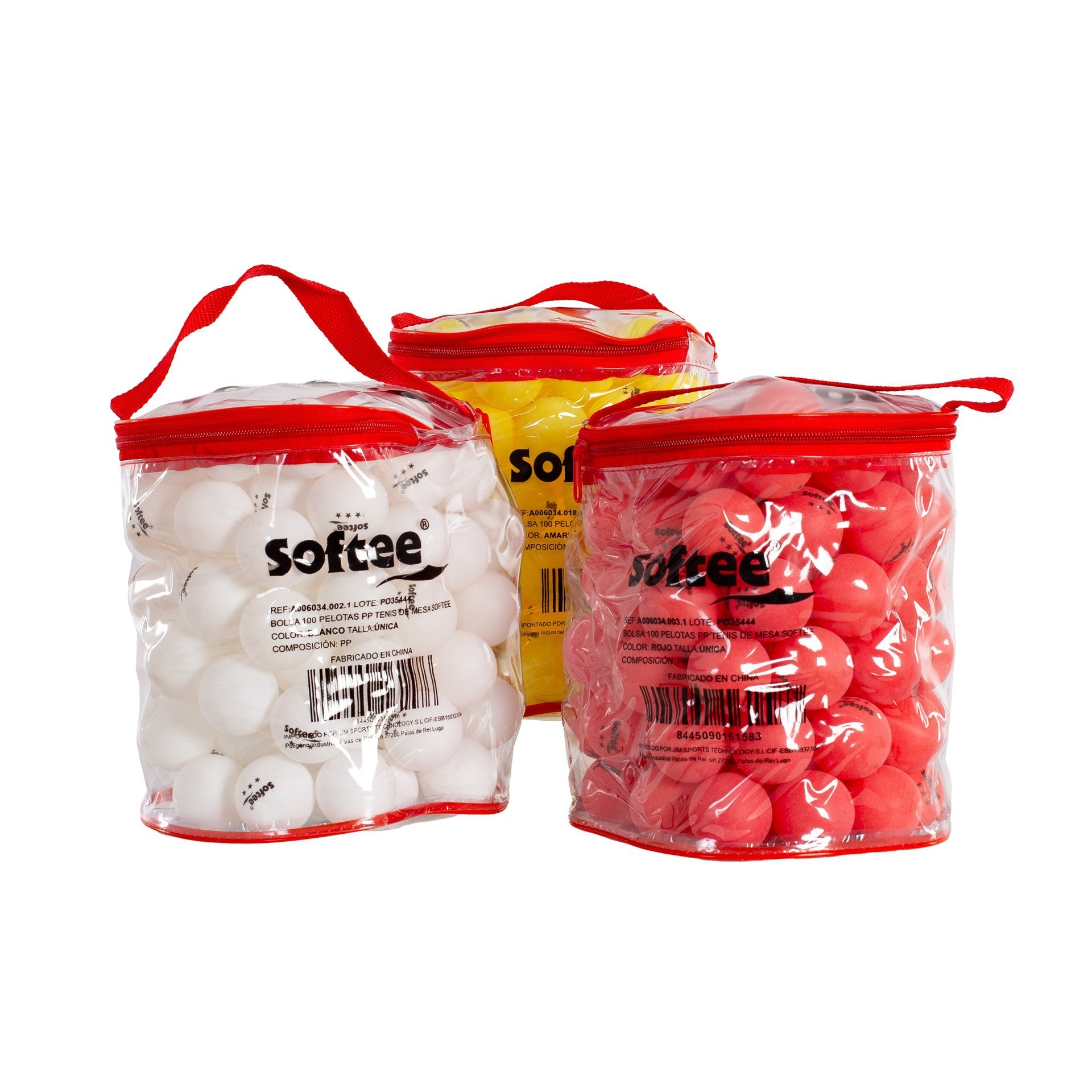 Borsa 100 Pp Palline Ping Pong Softee Rojo ÚNICA
